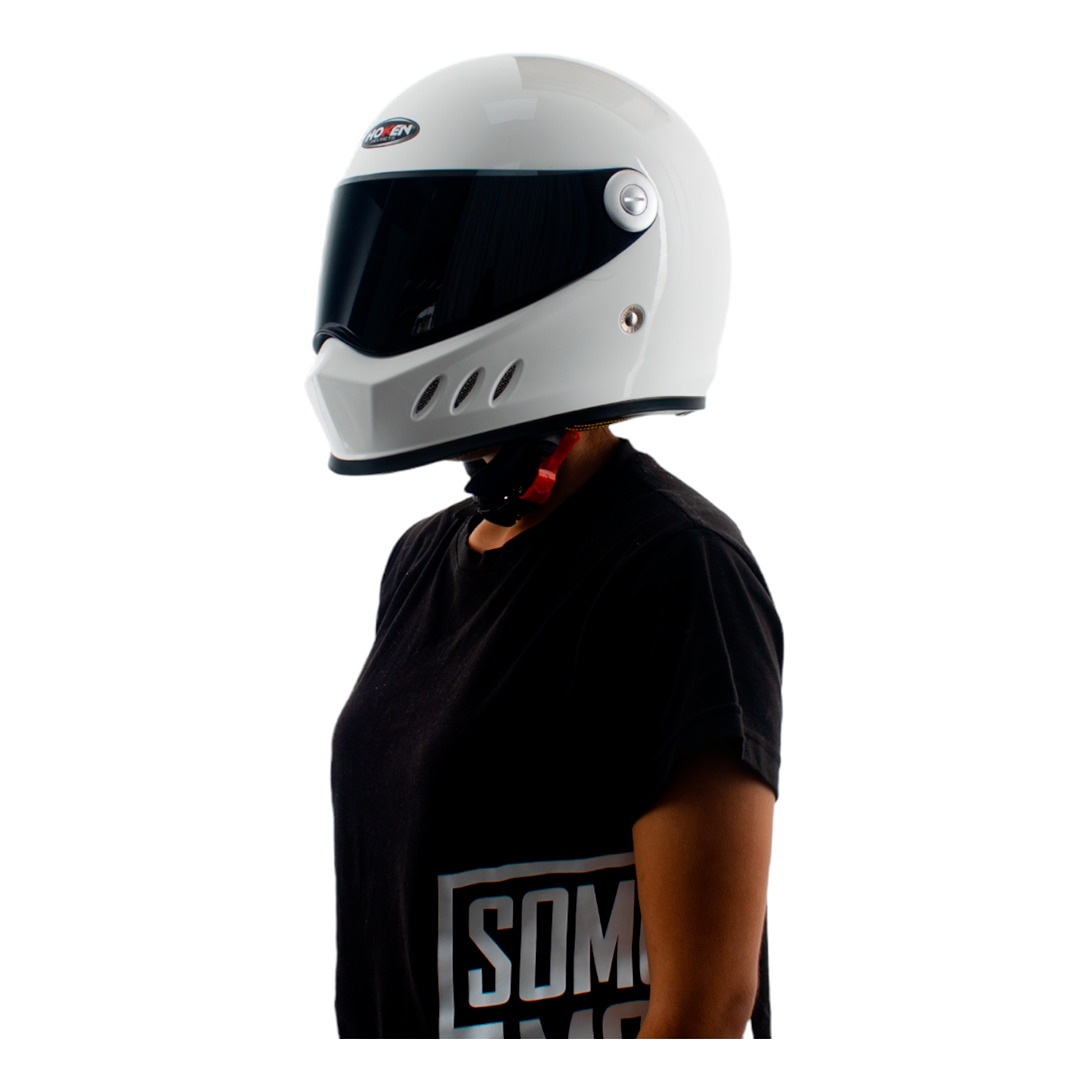CASCO HOKEN MONOCOLOR VINTAGE - BLANCO BRILLANTE