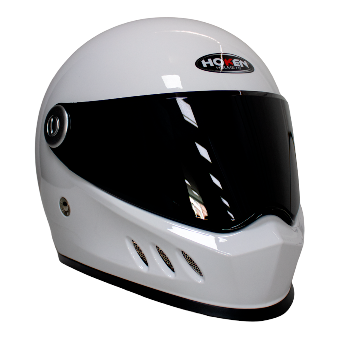 CASCO HOKEN MONOCOLOR VINTAGE - BLANCO BRILLANTE