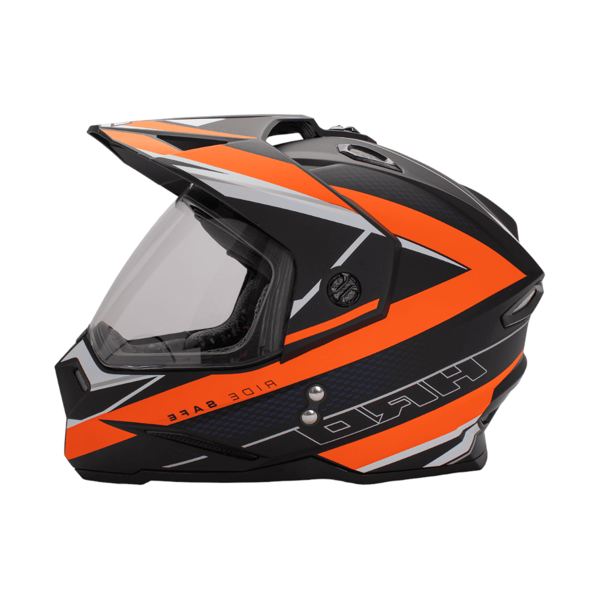 CASCO HRO - MX330DV NEGRO MATE/NARANJA DOBLE VISOR