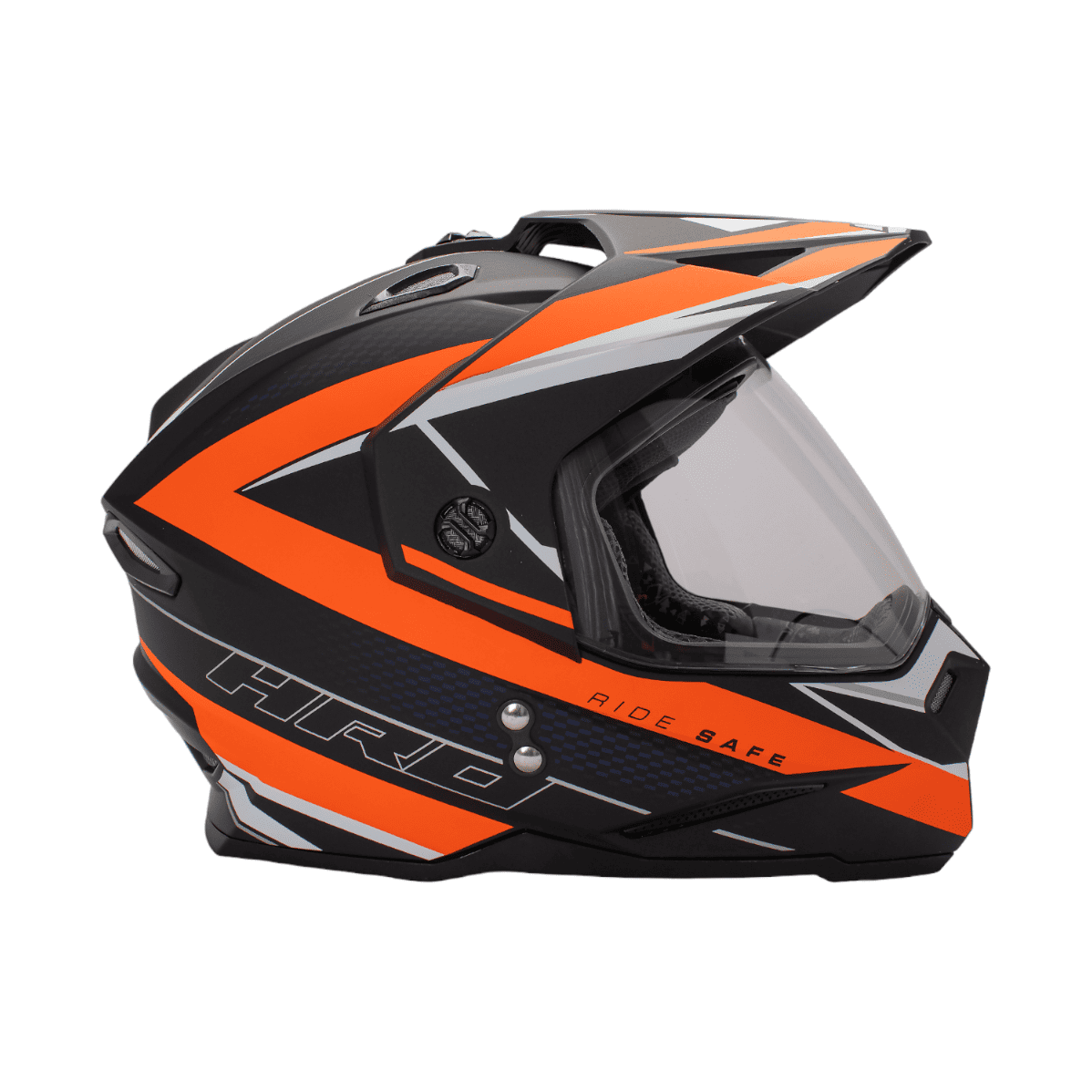 CASCO HRO - MX330DV NEGRO MATE/NARANJA DOBLE VISOR