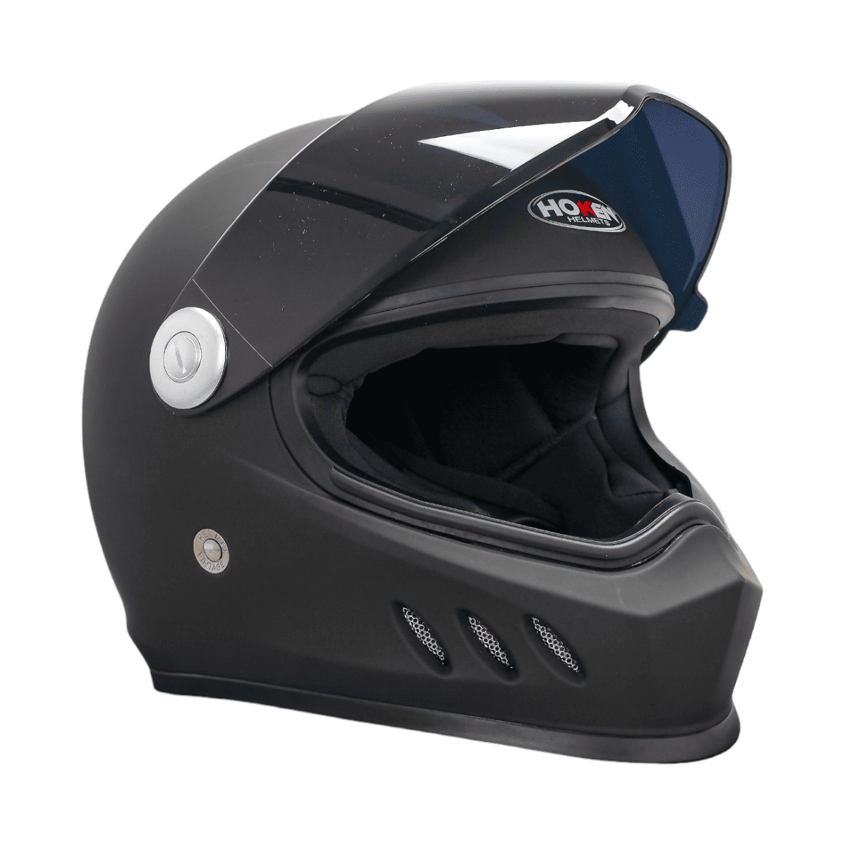 CASCO HOKEN MONOCOLOR VINTAGE - NEGRO MATE