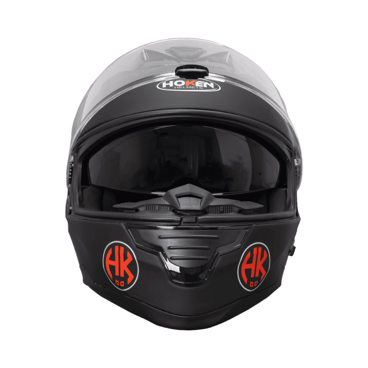 CASCO HOKEN MONOCOLOR CON LUZ LED - NEGRO MATE