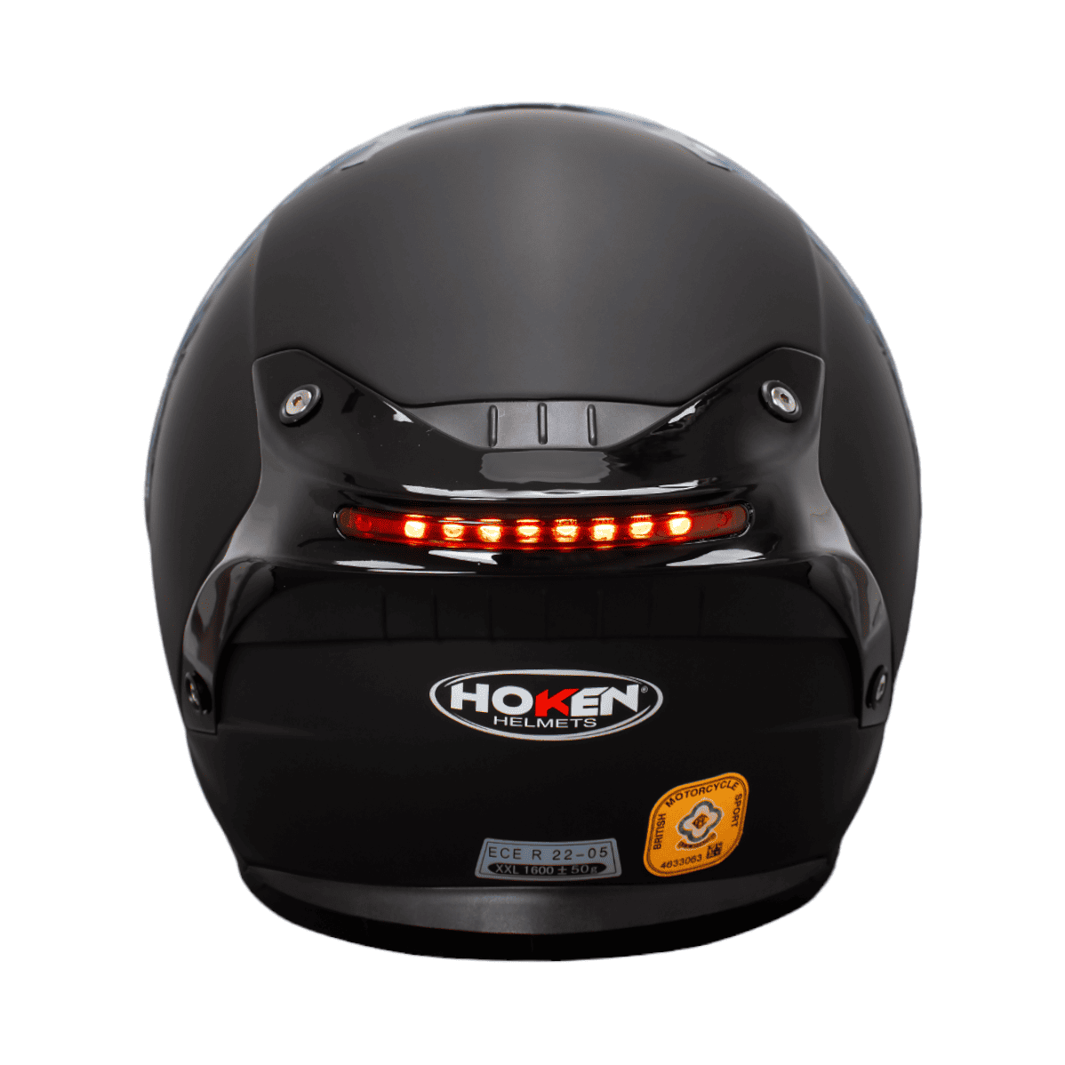 CASCO HOKEN MONOCOLOR CON LUZ LED - NEGRO MATE