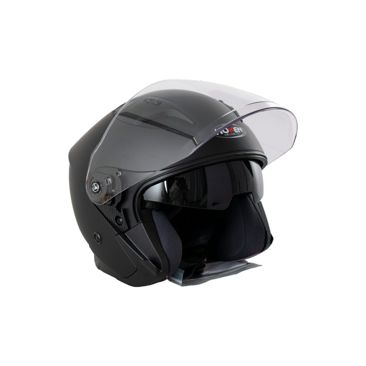 CASCO HOKEN OPEN FACE DOBLE VISOR - NEGRO MATE