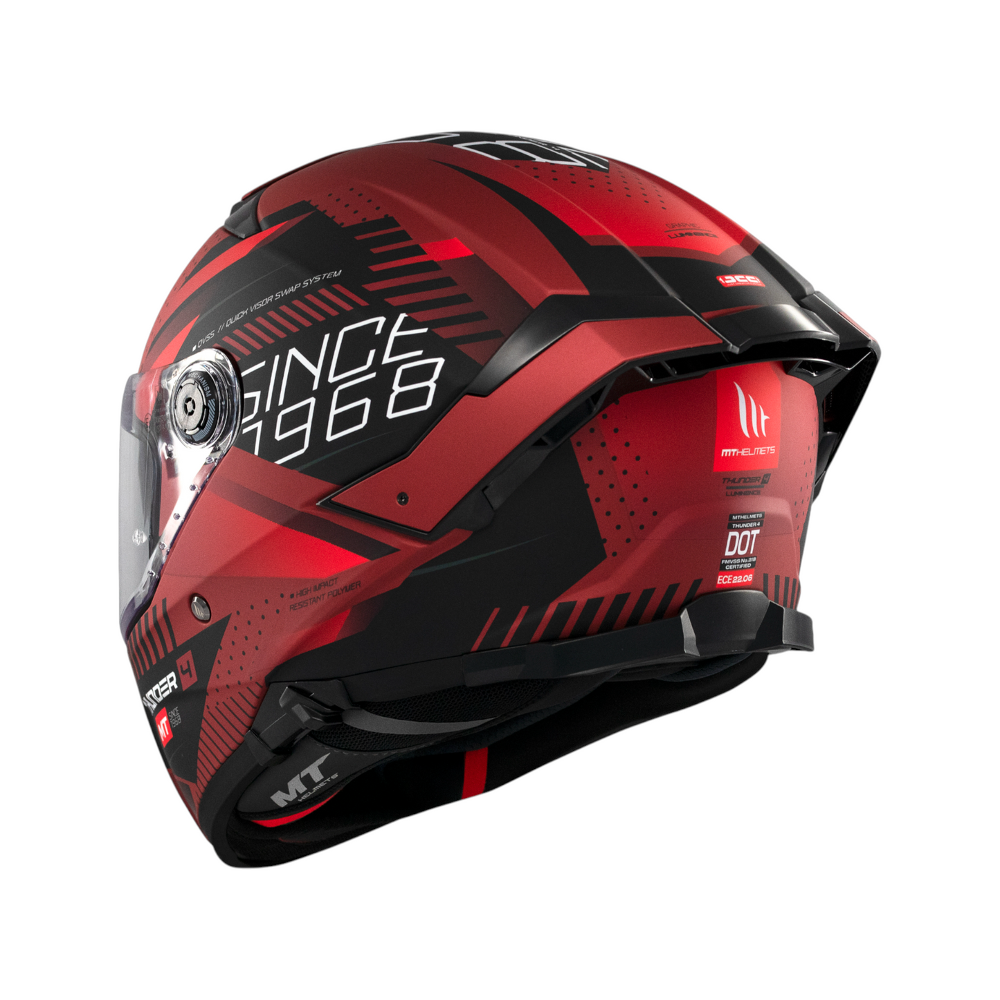 CASCO MT THUNDER 4 SV LUMINENCE ROJO/NEGRO
