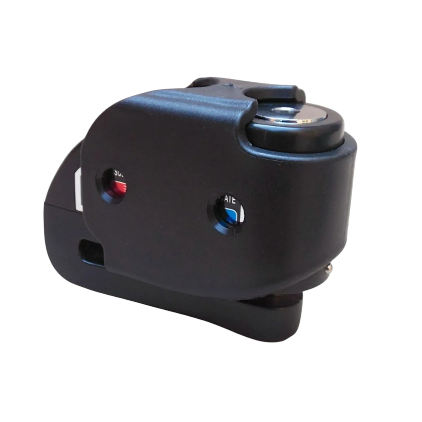 SEGURO DE DISCO PESADO C/ALARMA + PORTASEGURO NEGRO