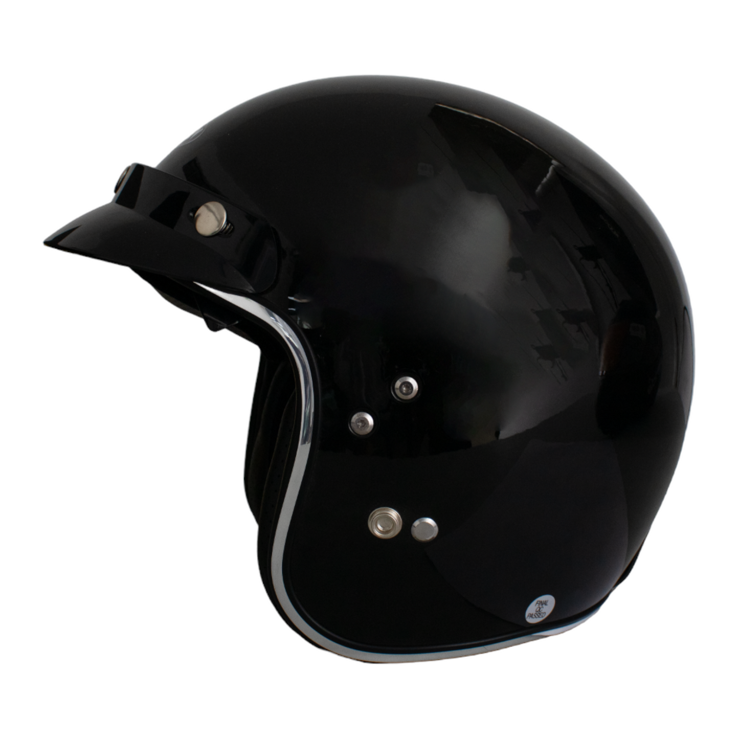 CASCO HOKEN OPEN FACE CLÁSICO - NEGRO BRILLANTE
