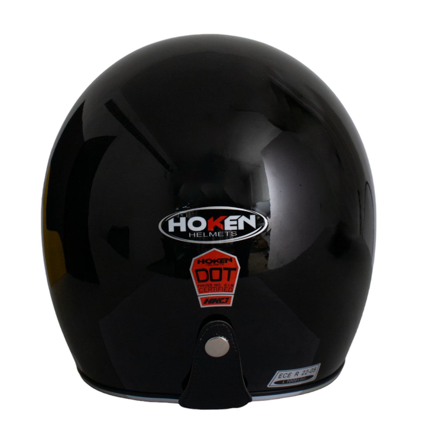 CASCO HOKEN OPEN FACE CLÁSICO - NEGRO BRILLANTE