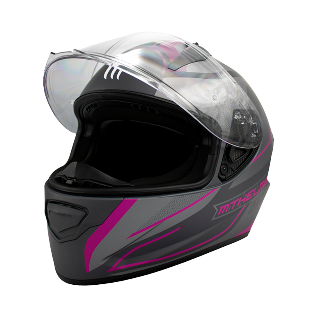 CASCO MT HELMETS STINGER V-12B MILLER GRIS MATE/ROSADO