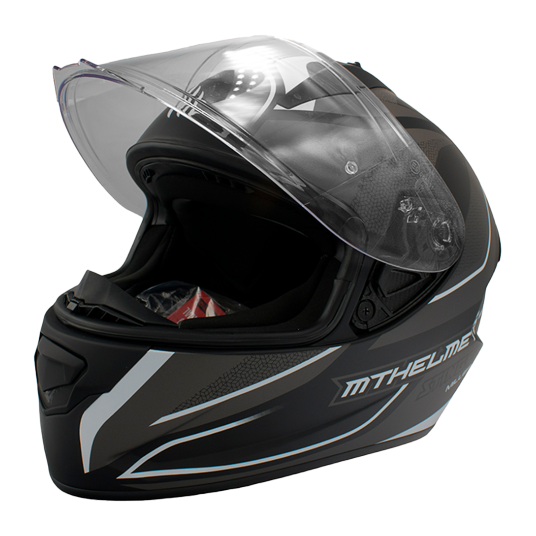 CASCO MT HELMETS STINGER V-12B MILLER NEGRO MATE/GRIS