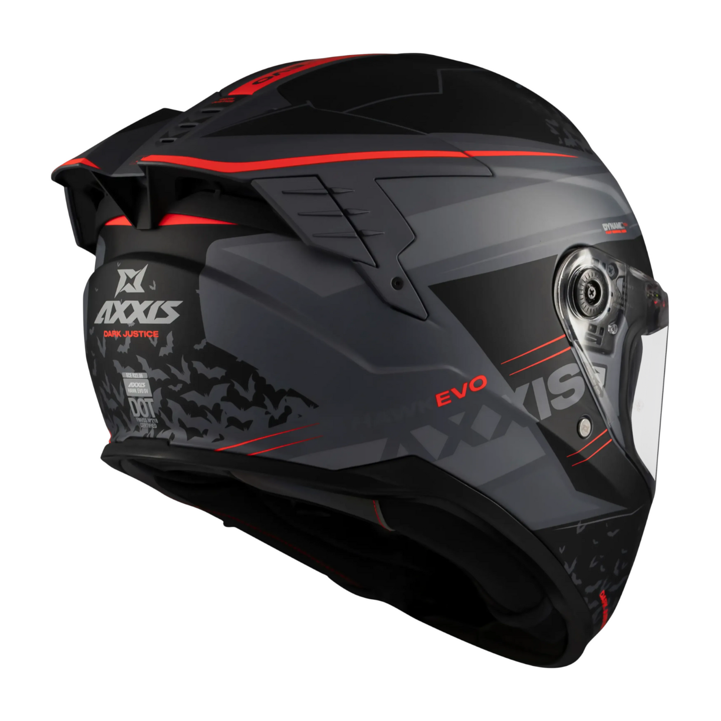 CASCO AXXIS  DARK JUSTICE C4 GRIS MATE