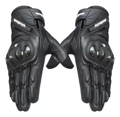 GUANTE DE CUERO MADMOTOR MT-70 NEGRO
