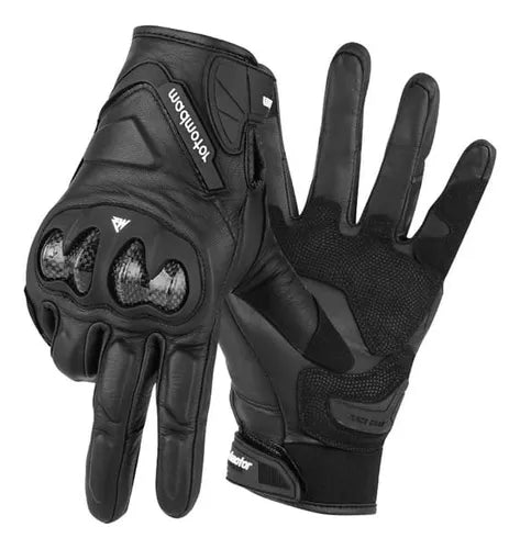 GUANTE DE CUERO MADMOTOR MT-70 NEGRO