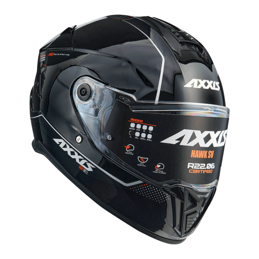 CASCO AXXIS HAWK NEGRO BRILLO