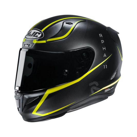 CASCO HJC RPHA FIBRA DE CARBONO 11 NEGRO/AMARILLO