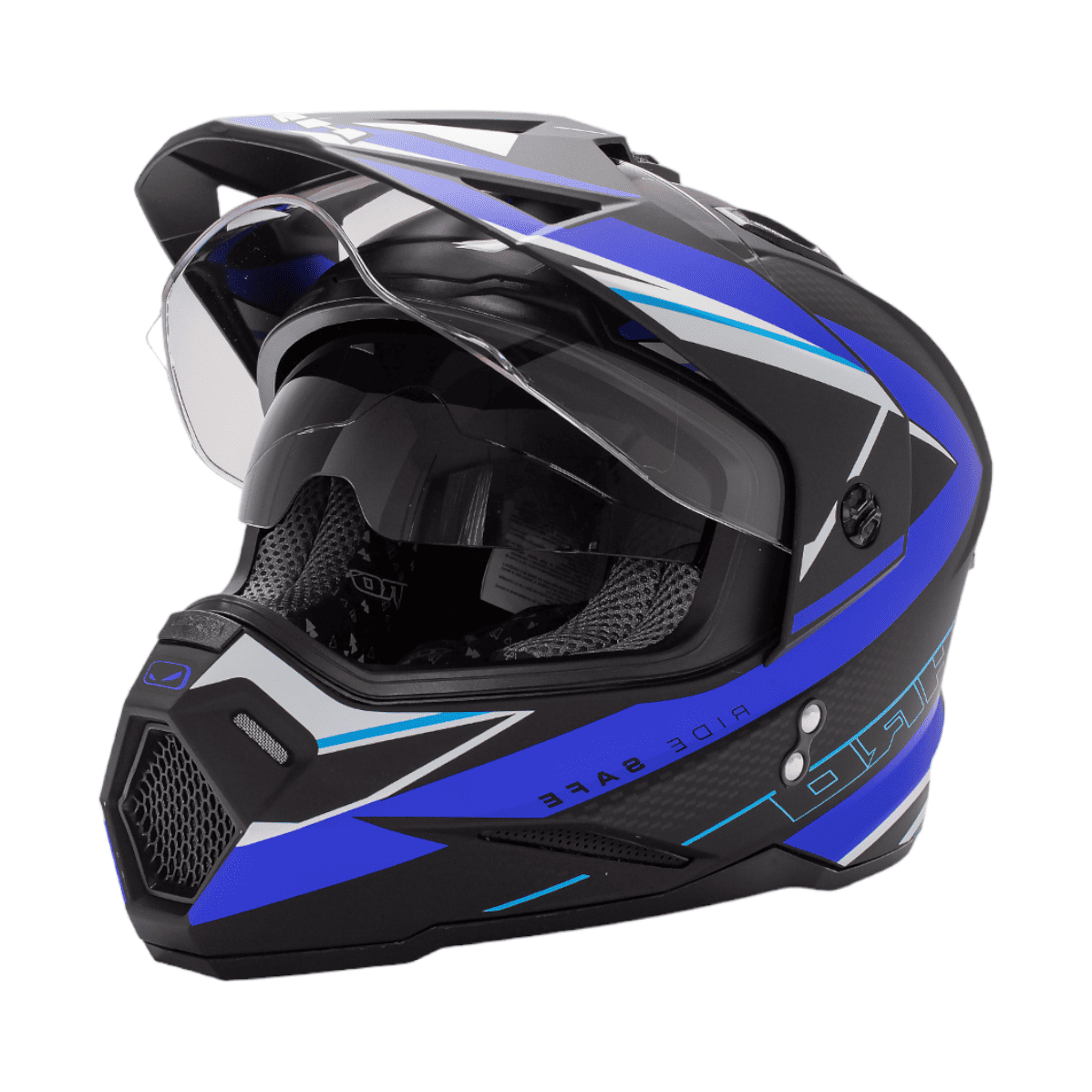 CASCO HRO-MX330 NEGRO MATE/AZUL - L