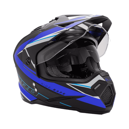 CASCO HRO-MX330 NEGRO MATE/AZUL - L