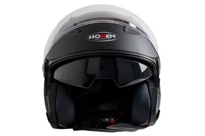 CASCO HOKEN OPEN FACE DOBLE VISOR - NEGRO MATE