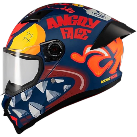 CASCO AXXIS  FENIX ANGRY FACE C5 AZUL MATE