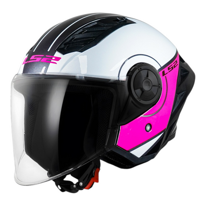CASCO LS2 OF616 BLANCO/ROSADO